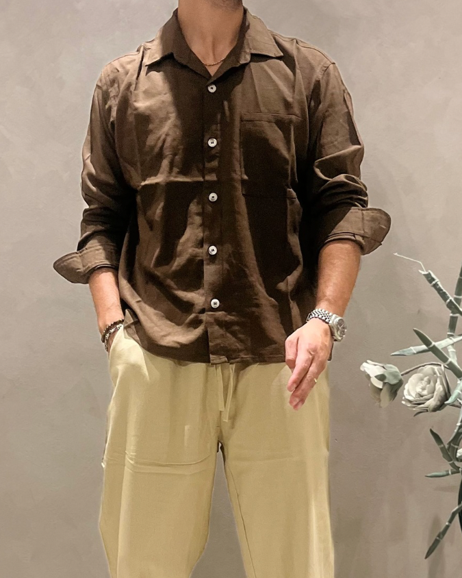 Camicia oversize in Lino