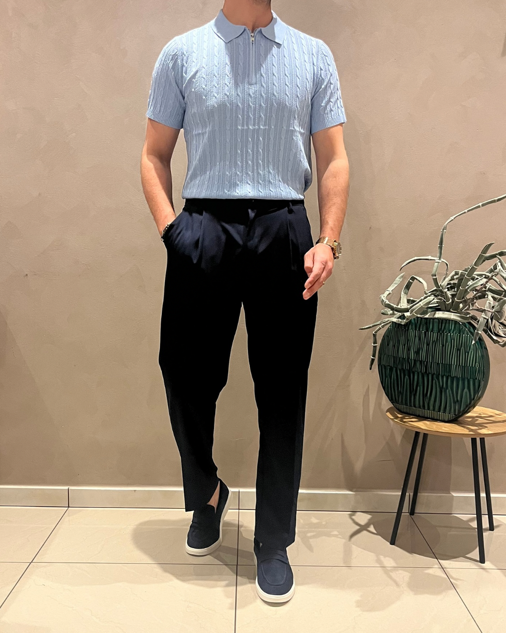Polo con zip
