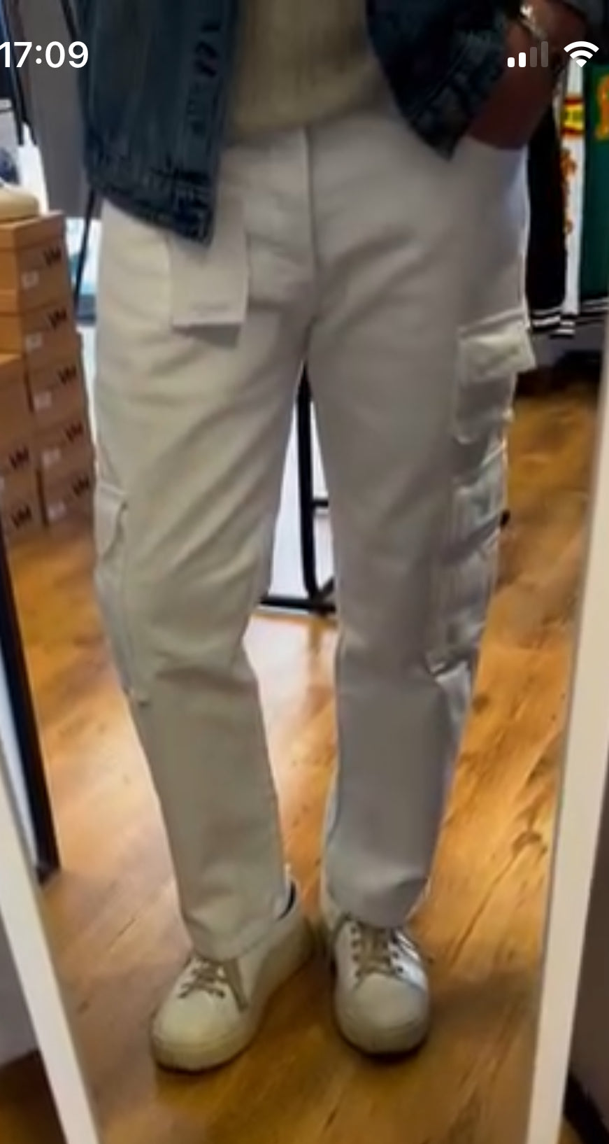 Jeans cargo white