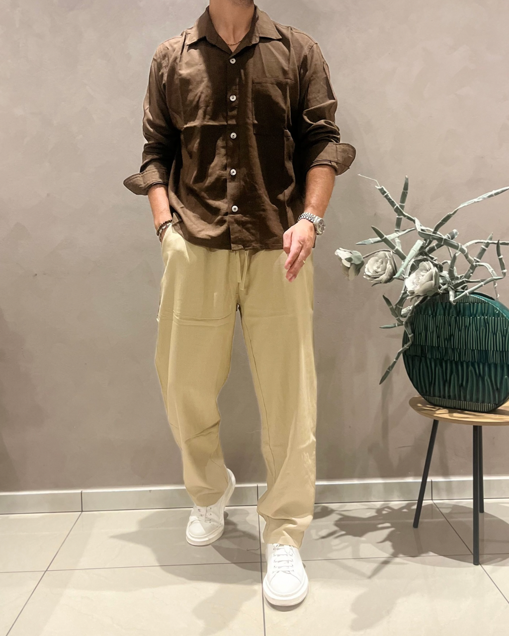 Camicia oversize in Lino